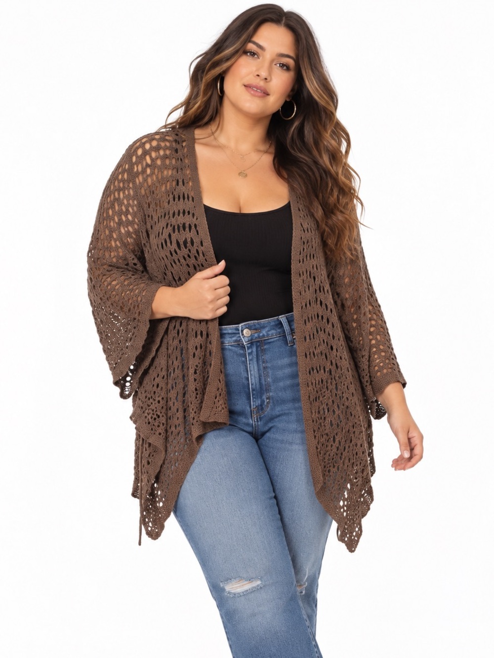 NWT Torrid Crochet Ruana - Chocolate